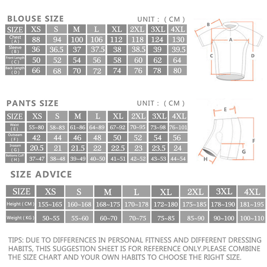 Set di vestiti in Jersey da ci - Cycling Bib Shorts recensione e prezzo
